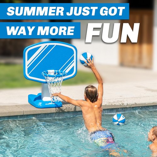 GoSports Splash Hoop | Swimming Pool Basketball Game with 2 Balls & Pump - Fun for All Ages