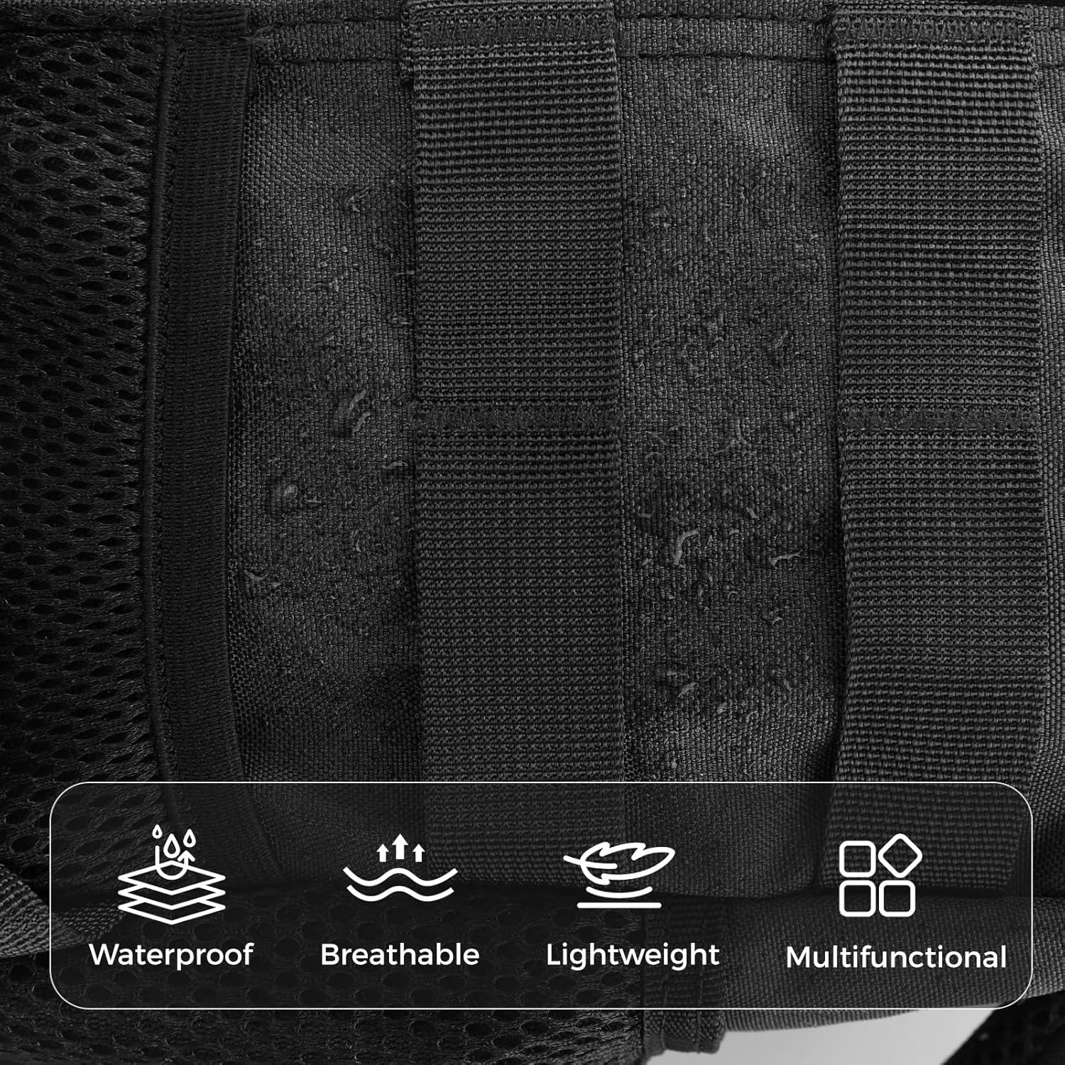 Skiennix 9L Mini Tactical Backpack - Small Military Gym Bag for Men & Women | Black Molle Daypack