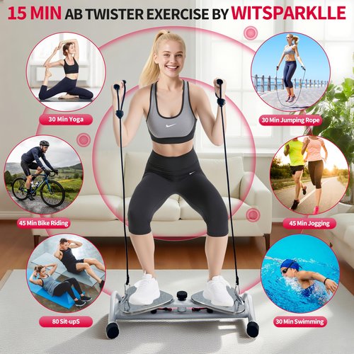 Waist Twister Ab Machine – Ab Twister Board for Exercise, Core & Waist Twisting Fitness Tool, Quiet Twist Exercise Machine with All-Metal Anti-Slip Footrest, 500 lbs Capacity, Home Gym Equipment