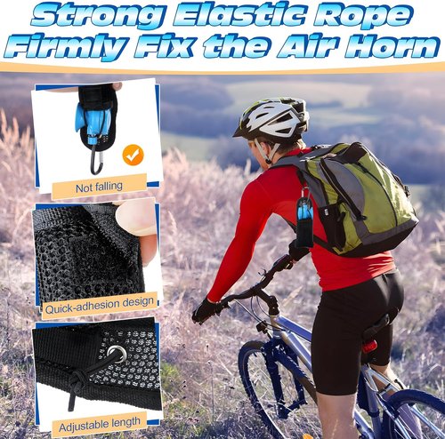 Bear Horn Holster - 2 Pack 1.4Oz Air Horn Holder with Adjustable Elastic Cord | Portable Pouch for Hiking & Safety