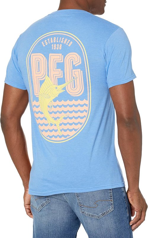 Columbia Apparel Men's Graphic T-Shirt - Super Blue Heather | Comfortable Large Fit