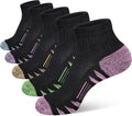 Heyoboy Women's Ankle Hiking Socks - Anti-Blister, Thick Cushioned, Moisture-Wicking | 5 Pairs
