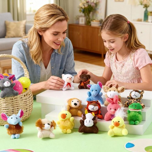 JOYIN Mini Animal Plush Toy Assortment - 24 Pack of 3" Keychain Decorations for Kids | Perfect Party Favors