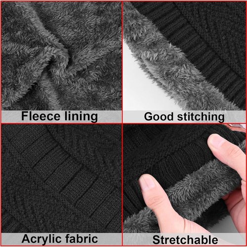 KRATARC Winter Warm Scarf, Beanie Hat, Knit Gloves & Neck Gaiter Set for Adults | Outdoor Essentials