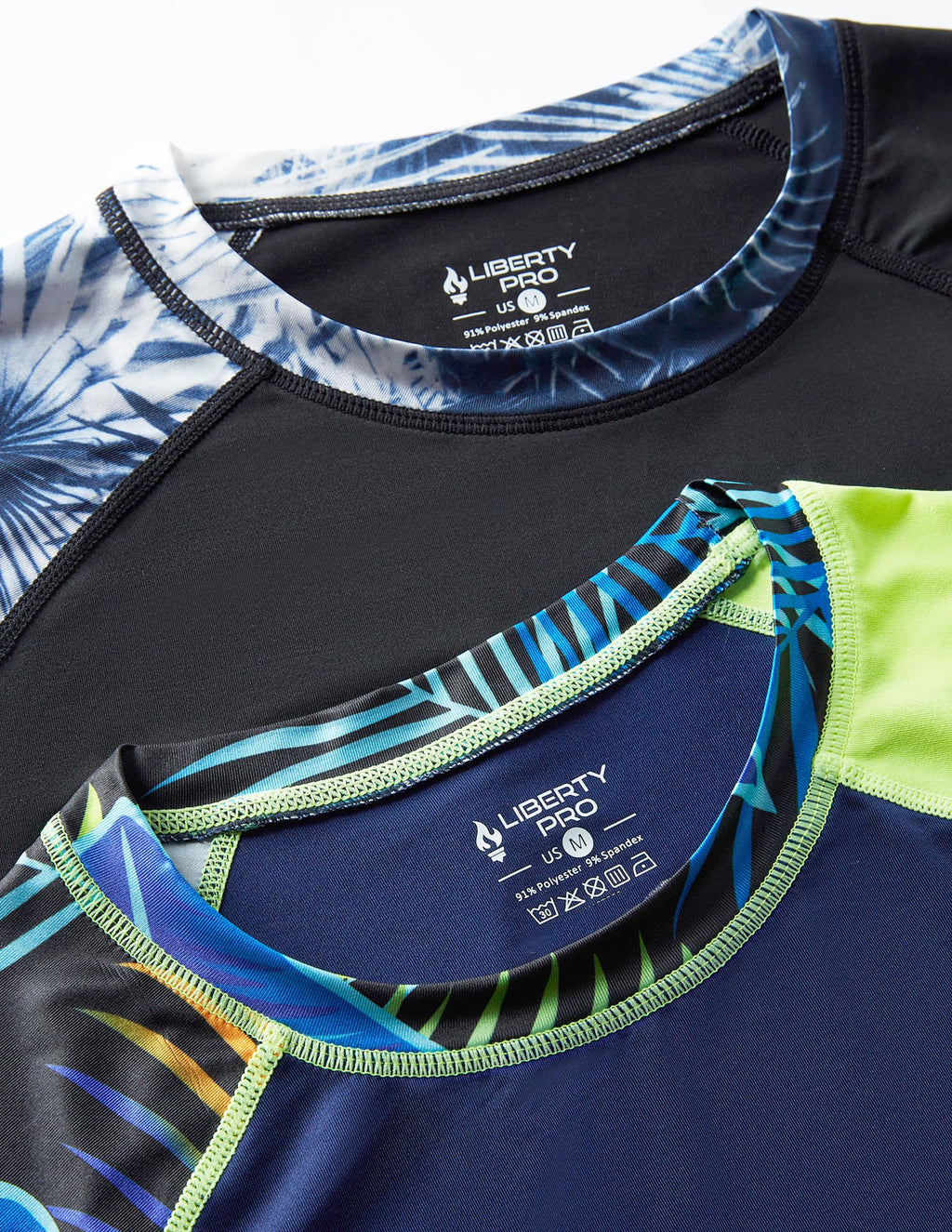 2 Pack Men’s Rash Guard Long Sleeve Swim Shirts UPF 50+ Sun Protection – Quick Dry Lightweight UV Fishing Surf Shirt (Set 1, Large)