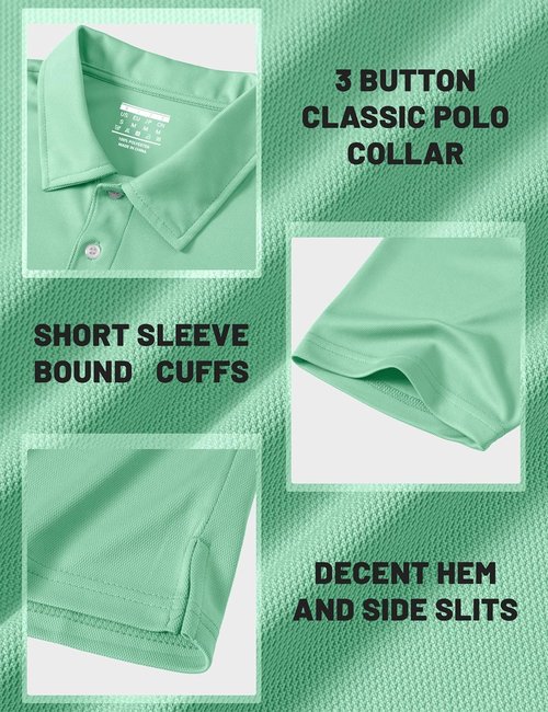 MAGCOMSEN Men's Polo Shirt - Quick Dry Short Sleeve Golf Tee for Casual Work & Outdoor Performance
