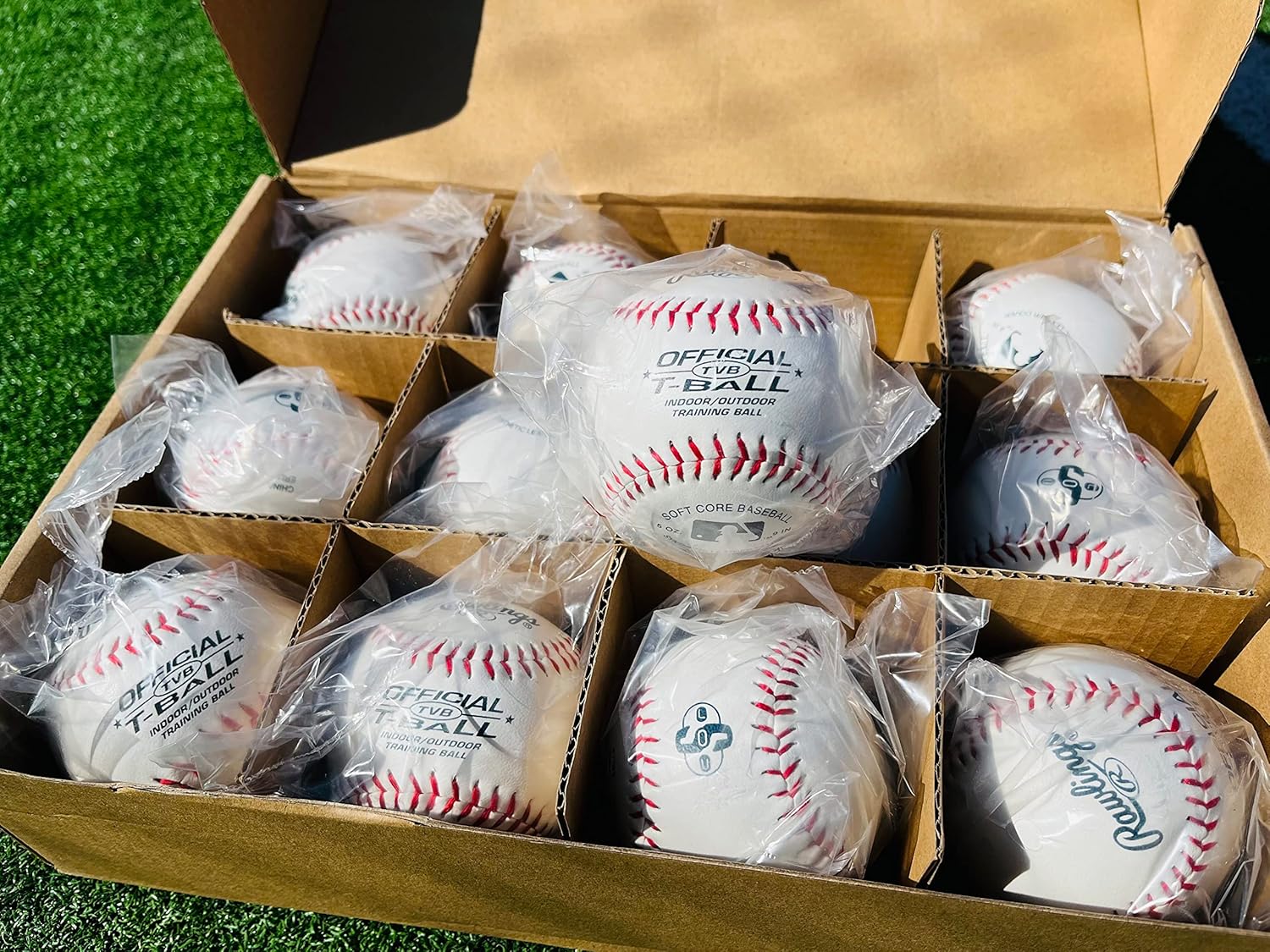 Rawlings Official T-Balls - Youth 6U | 12 Count | Sponge Rubber Core for Indoor/Outdoor Play