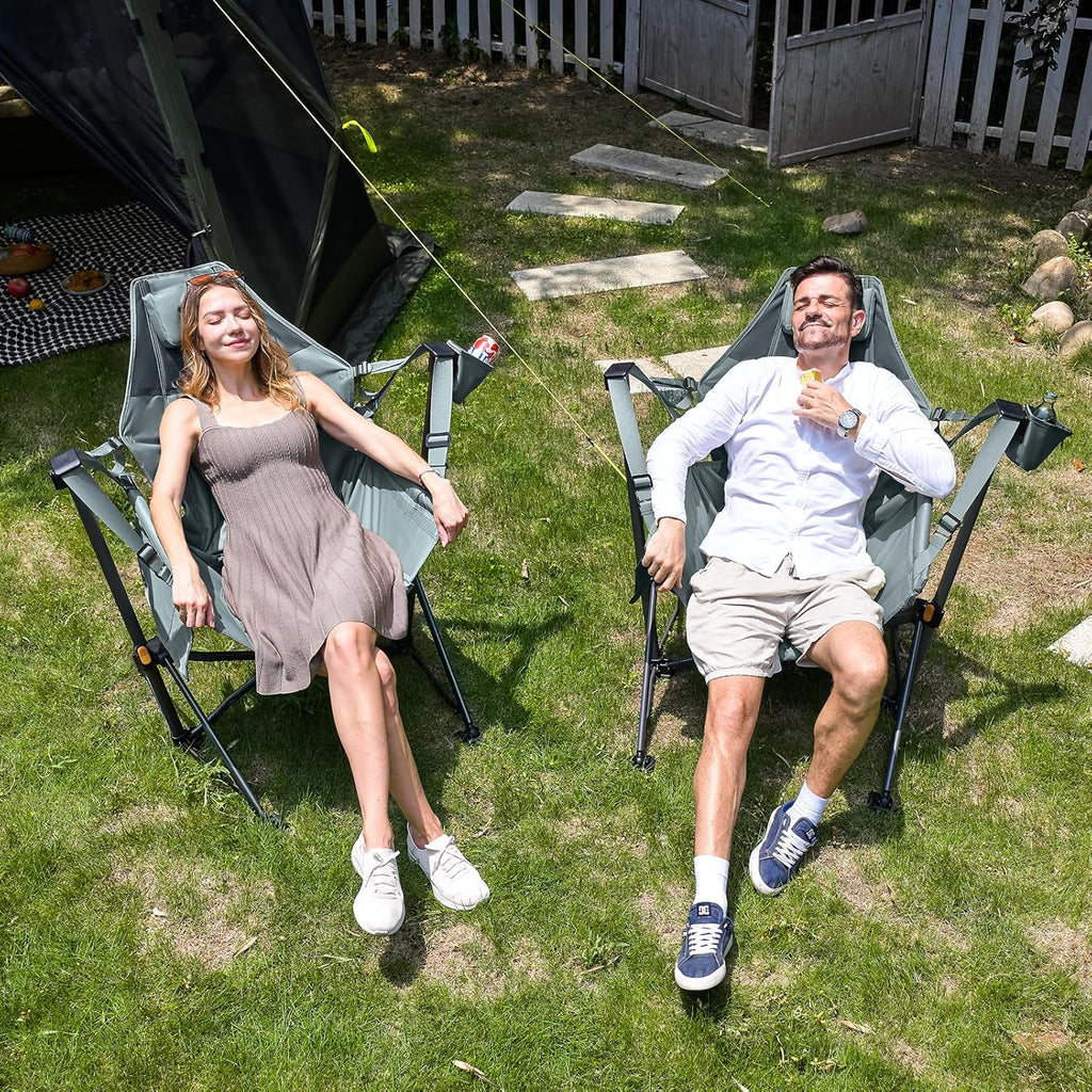 Timber Ridge Hammock Chair - Heavy Duty Folding Design with Adjustable Backrest | Supports 300lbs, Grey