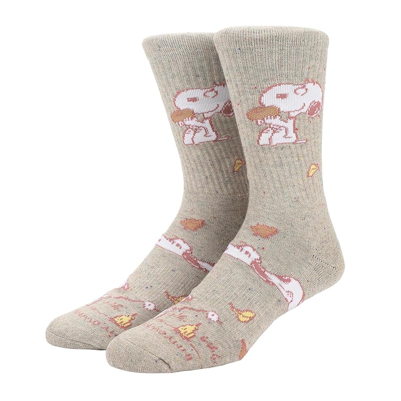 Athletic Crew Socks with Peanuts Graphic – Cushioned Footbed, Arch Support