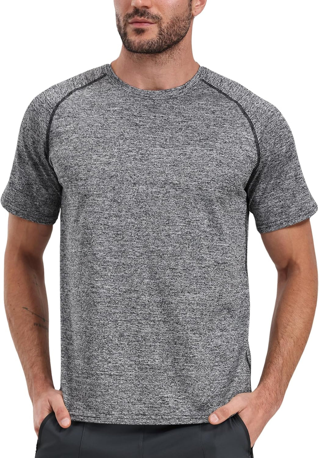 RPOVIG Men's Athletic T-Shirts - 5 Pack Moisture-Wicking Gym Tops for Running | Short Sleeve