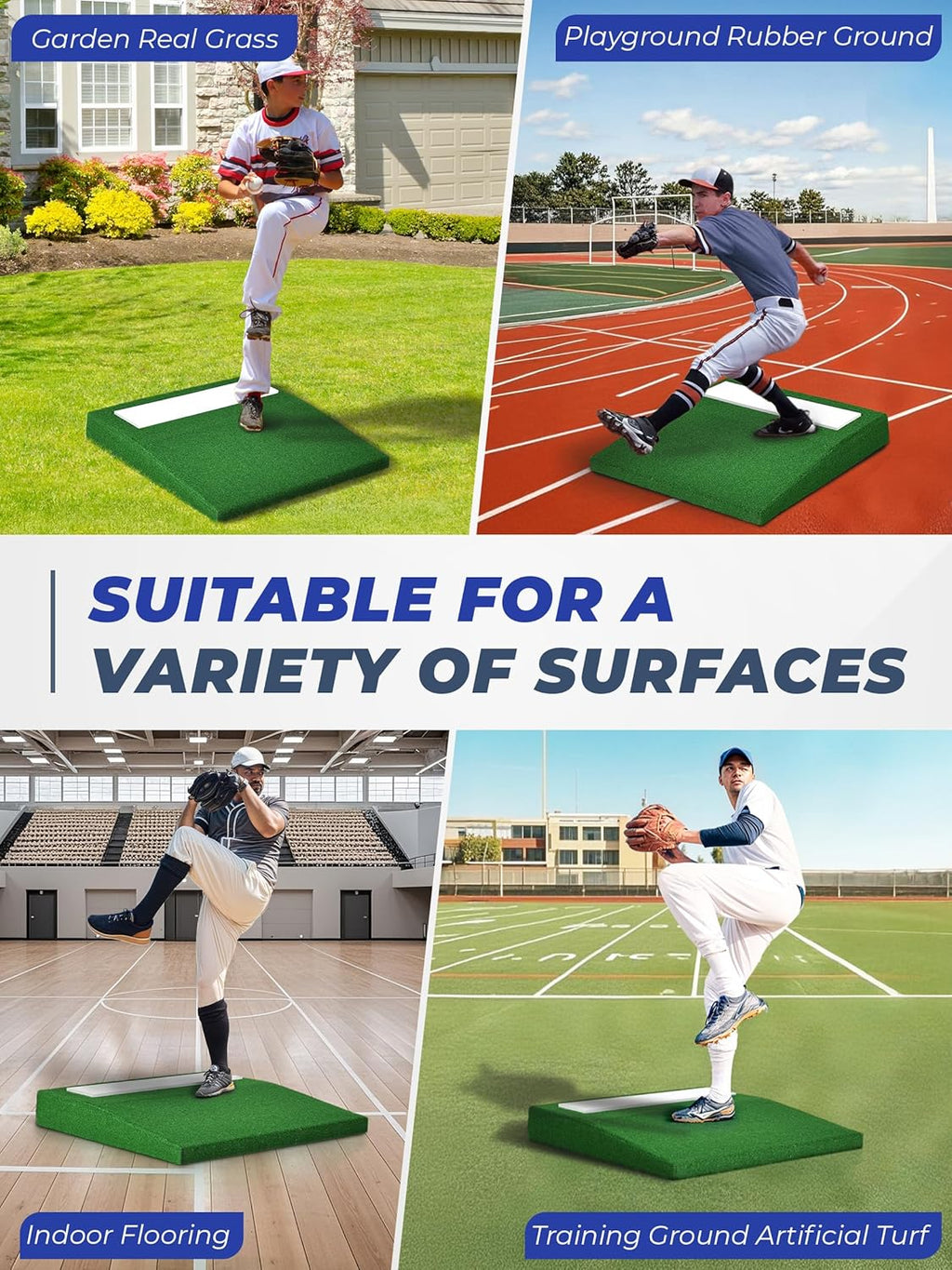 Pitching Mound - Portable Baseball & Softball Training Mound with Non-Slip Rubber Plate | Ideal for Practice