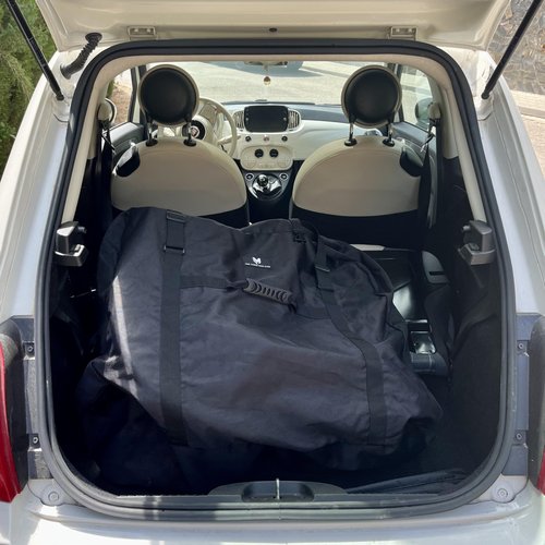 lamaki Bike Travel Bag, Folding Bike Bag 14-20 inch - Universal Fit Folding Bicycle Cover- Heavy Duty 1680D Nylon, Premium Metal Zippers, Roll up for Storage - Bike Travel Case