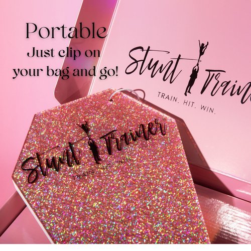 Pink Stunt Trainer – Cheerleading Flyer Balance Board for Stunt Practice | Improve Core Strength, Stability & Body Control | Compact Training Tool for Flyers of All Levels