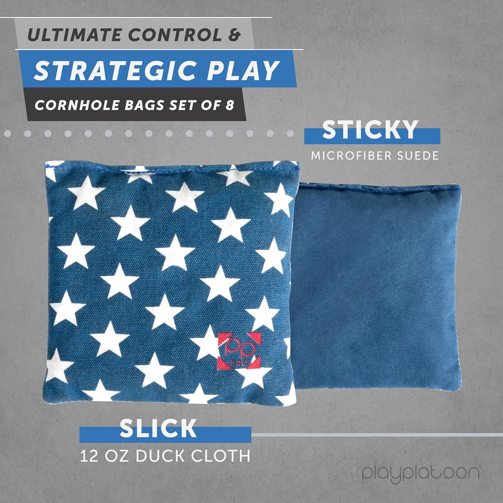 Skiennix Professional Cornhole Bags - Set of 8 All-Weather Double-Sided Bean Bags for Pro Gameplay