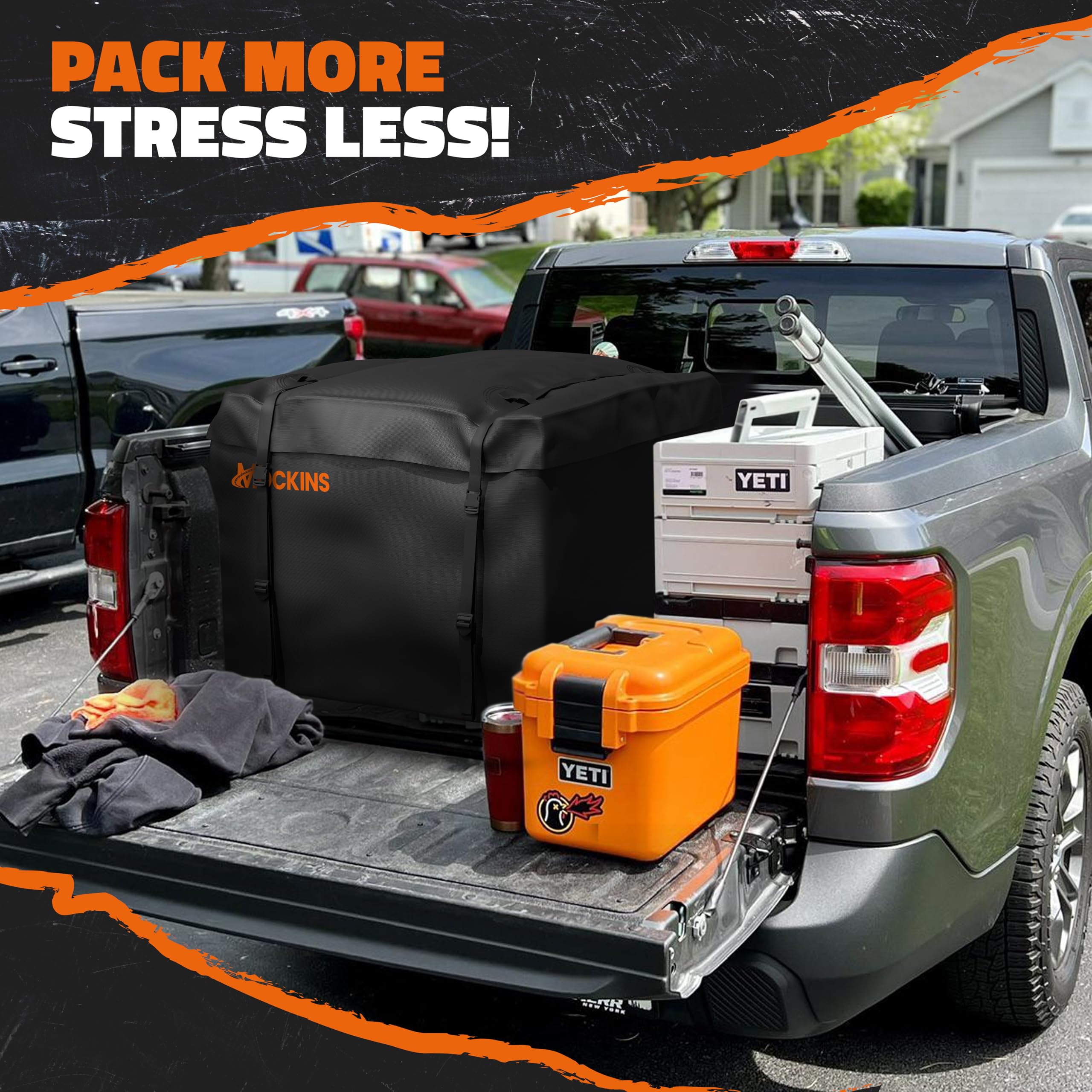 Mockins 30 CuFt Square Weatherproof Trailer Hitch Cargo Carrier Bag