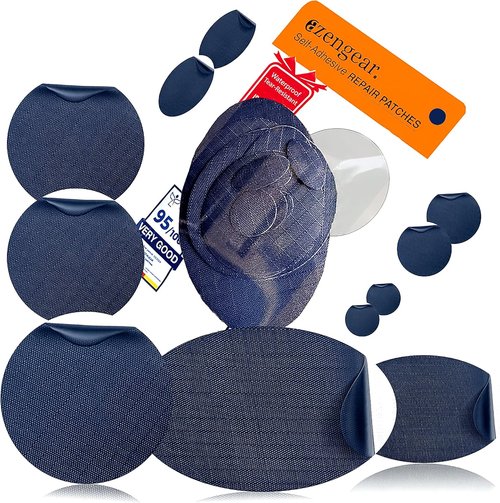 aZengear Repair Patches - Waterproof Self-Adhesive Polyester Fabric for Jackets, Shoes, Tents | Navy Blue