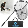 PLUSINNO 3.4 Ft Fixed Telescoping Fishing Net, Large Landing Net for Bass Trout Kayak Fishing