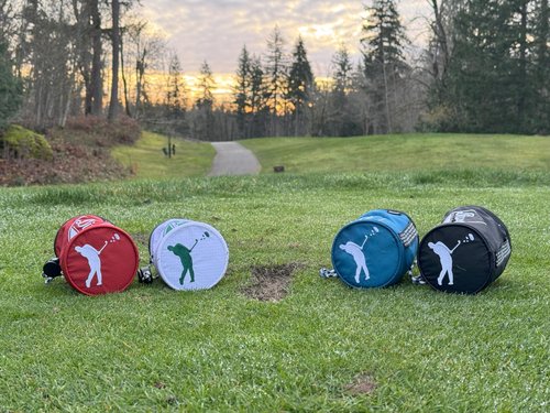 Divot Bags | Convenient Pouch to Hold Sand and Seed Mix for Fixing Divots While Golfing | Bag Easily Attaches to Golf Bag or Push Cart | Allows Golfers to Carry Divot Mix While Walking (Black)
