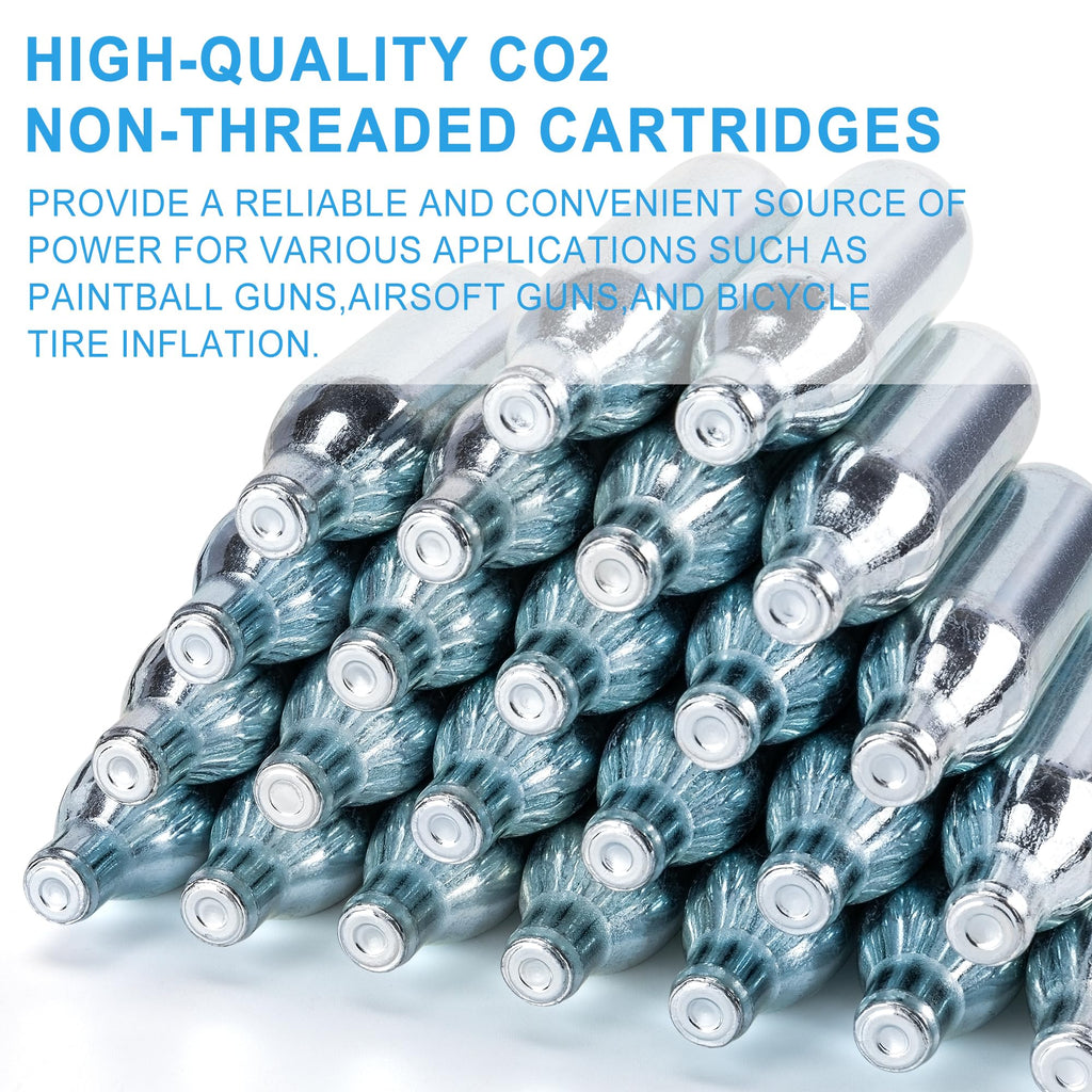 8 Gram/ 12 Gram CO2 Cartridges for Paintball - CO2 Cylinder CO2 Powerlet Cartridges for Airsoft, Air Gun, Pepper Gun P2P HDP 50 Compact(8G-24PC)