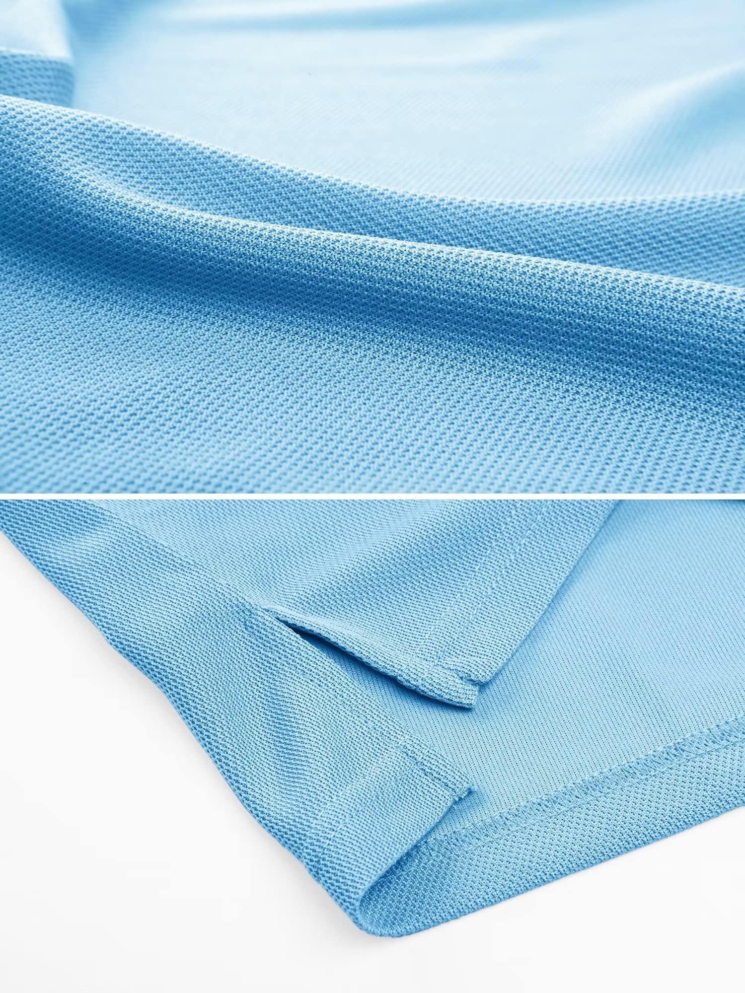 MAGCOMSEN Mens Polo Shirts Short Sleeve Golf Shirts Work Shirts Quick Dry Shirts Summer Tactical Shirts Sky Blue S
