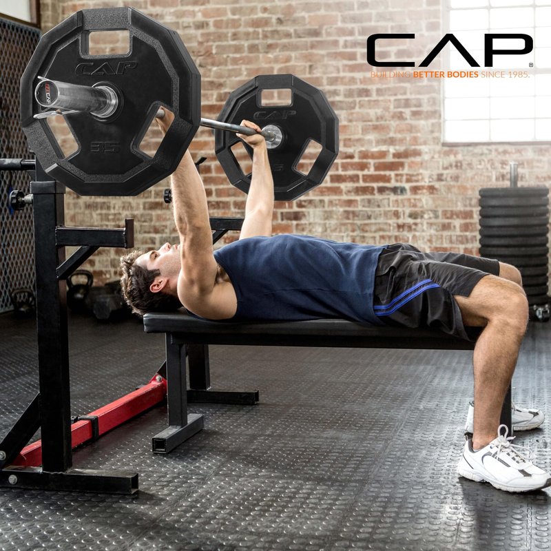 CAP Barbell 25 Lb 12-Sided Rubber Coated Olympic Weightlifting Grip Plate – Pair (25lb x 2)