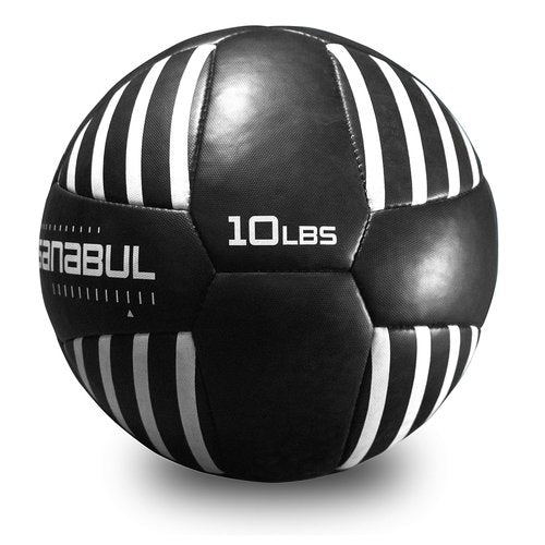 Sanabul Lab Series 14-inch Medicine Ball for Exercise Cross Training Essential Core Workouts and Explosive Fitness Exercises Weighted Ball - Black/White, 10 lbs