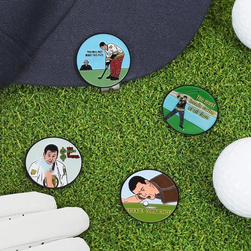 JIAOWEI Enamel Golf Ball Marker with Magnetic Hat Clip - Great Golf Gifts for Men and Women Golfers(4-Pack)
