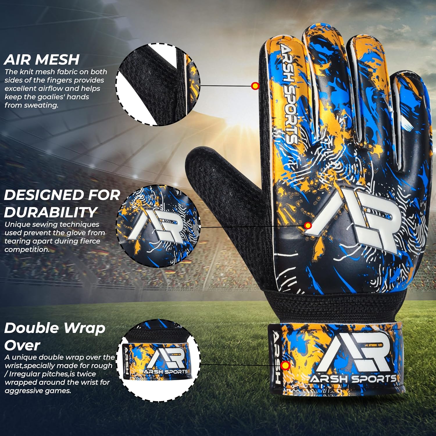 Regine Switzerland Soccer Goalie Gloves - Strong Grip Football Goalkeeper Gloves for Kids & Adults