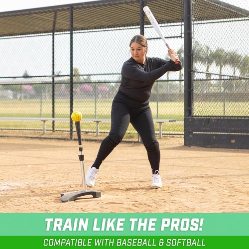 GoSports Pro Batting Tee - Heavy-Duty Tripod Base & Adjustable Height for Baseball/Softball