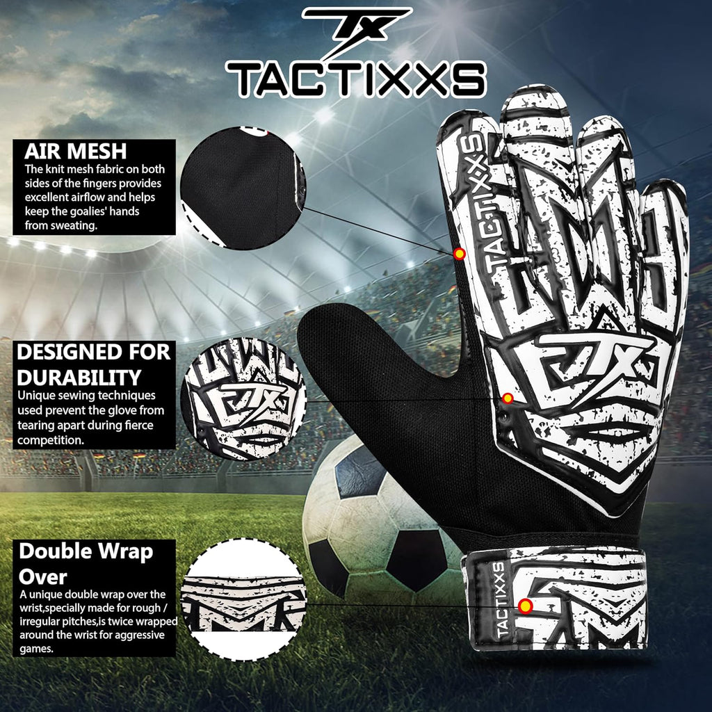 Skiennix Soccer Goalkeeper Gloves - Anti-Slip 4mm Latex Palm for Kids | Funky Design, Strong Grip