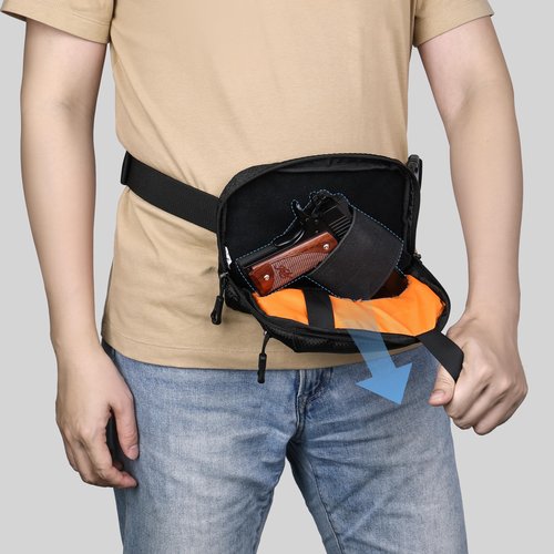 DEYACE Fanny Pack for Guns, Quick Draw CCW EDC Bag Adjustable Fanny Pack Gun Holster for Women and Men