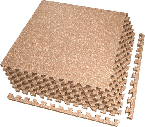 AIRHOP Exercise Equipment Mats - 0.56in Thick Interlocking Rubber Tiles | 24 Sq Ft Gym Flooring for Home Workouts, 24 x 24in