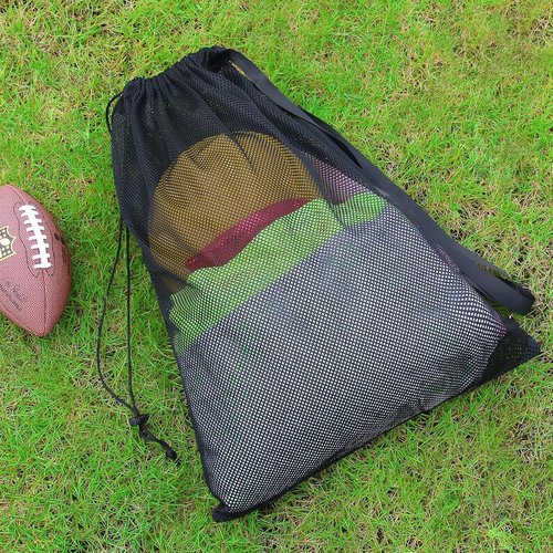 Natural Style Swim Bag - Oversized Mesh Drawstring Backpack, 18" x 26" - 2 Pack
