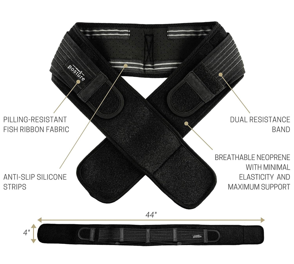 Trochanter Brace | Sacroiliac Hip Belt for Men & Women - Relieves Sciatic & Lower Back Pain (Regular, Black)