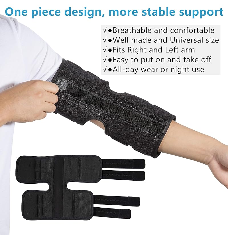 Medium Elbow Brace Support Splint for Cubital Tunnel & Arthritis Pain Relief, Adjustable 90-180° - Left/Right