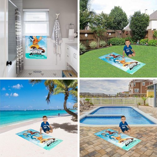 Franco Avatar The Last Airbender Cotton Bath Towel - Super Soft, 58 x 28 Inches