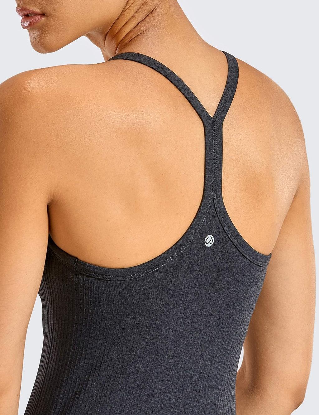 CRZ YOGA Seamless Workout Tank Top - Racerback Athletic Camisole with Built-In Bra | Comfortable Fit