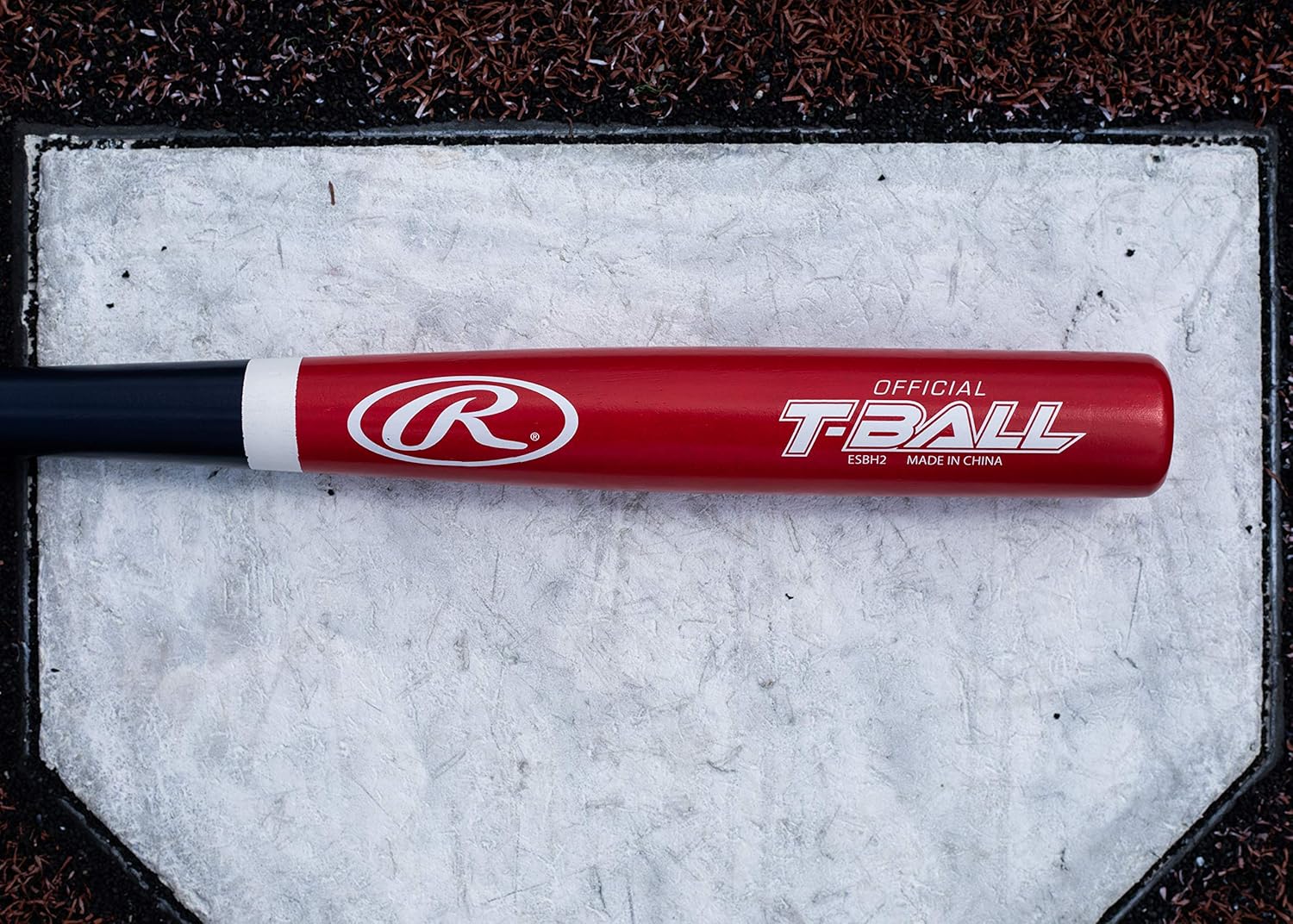 Rawlings Wood T-Ball Bat & Ball Combo - 25" Ash Bat with 2" Barrel & Rawlings TVB Ball Included