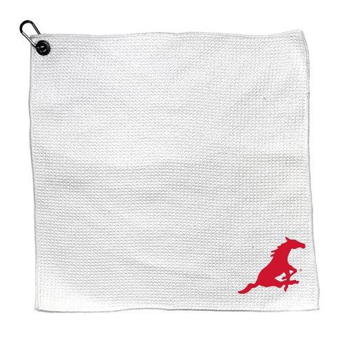 Team Golf NCAA Southern Mississippi Microfiber Towel - 15" X 15" (White) with Carabiner Clip, Premium Microfiber with Deep Waffle Pockets - Superior Water Absorption & Quick Dry Golf Cleaning Towel