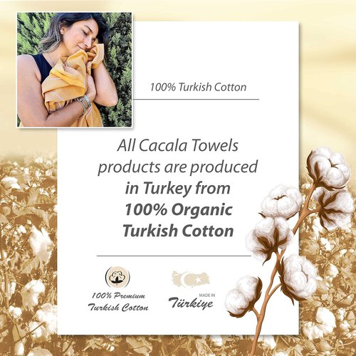 Cacala Turkish Beach Towel - Lightweight, Sand-Free & Quick-Drying | Extra Large 37 x 70" Travel Accessory