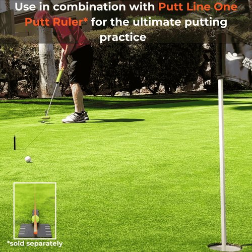 Putt Line Two-Way Putting Alignment System - Golf Training Aid with Target Pucks & String Line - Indoor/Outdoor Practice Tool for Perfect Alignment & Lower Scores - Premium Putting Trainer