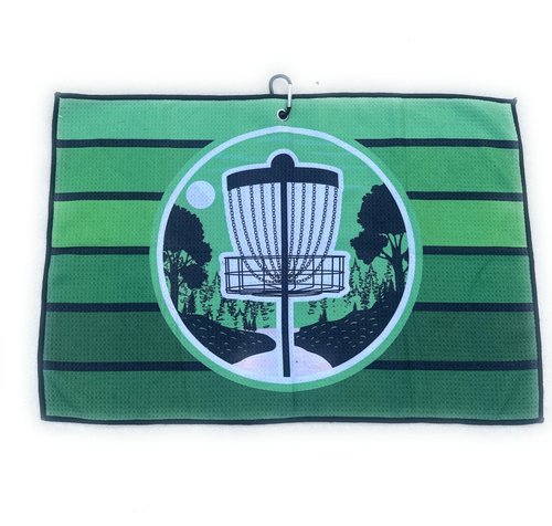 Disc Golf Towel - Highly Absorbent Quick Dry Microfiber with Grommet and Clip for Disc Golf Bags and Carts. 15x23 inches (Green)