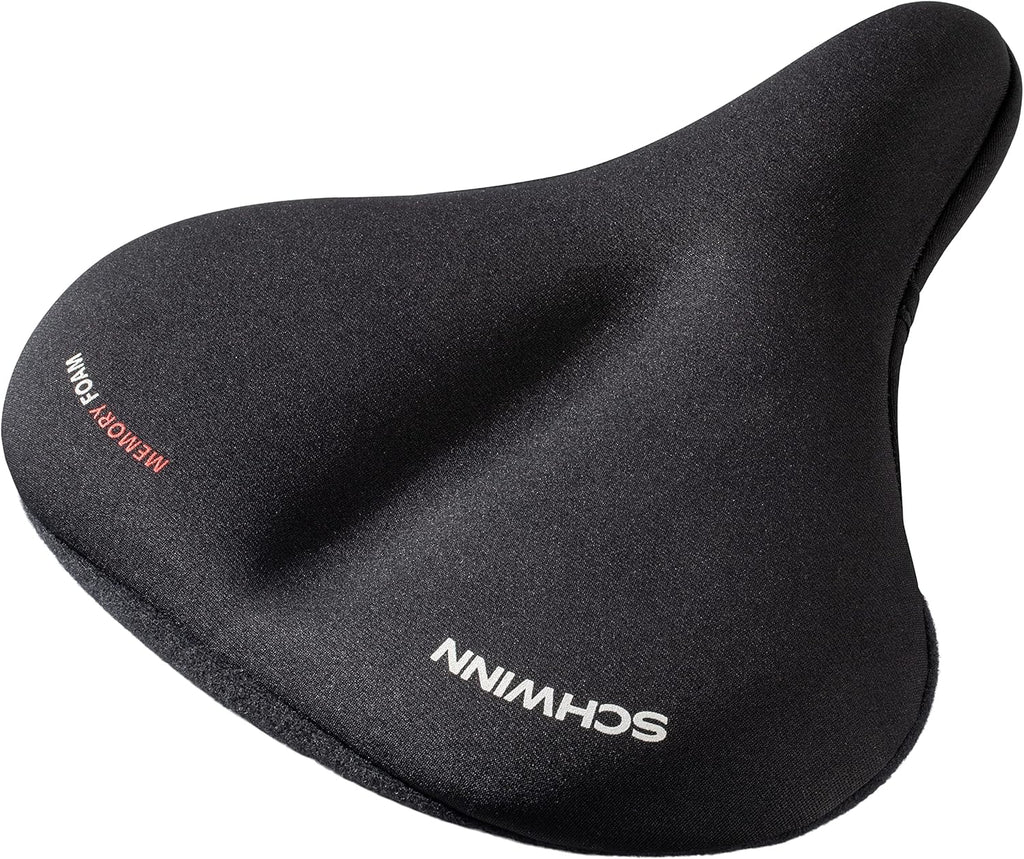 Schwinn Bike Seat Cover - Memory Foam Saddle Cover for Extra Comfort | Weather-Resistant, Dual Strap Design