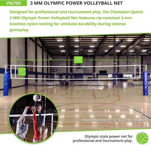 Champion Sports Volleyball Net Set - Durable Design for Competitive Play | Multiple Styles Available