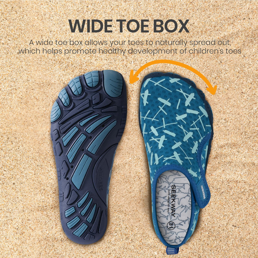 SEEKWAY Barefoot Water Shoes for Kids - Wide Toe Box and Quick-Dry Sand Shoes Toddler for Hiking Swim Beach Pool Kayak Sport Accessories, Camping Essentials Non-Slip for Boys Girls Sizes