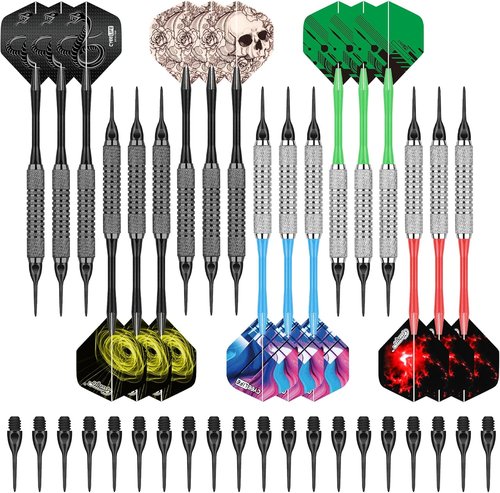 CyeeLife Soft Tip Darts Set - 18-Piece Plastic Tip Darts for Electronic Dart Boards