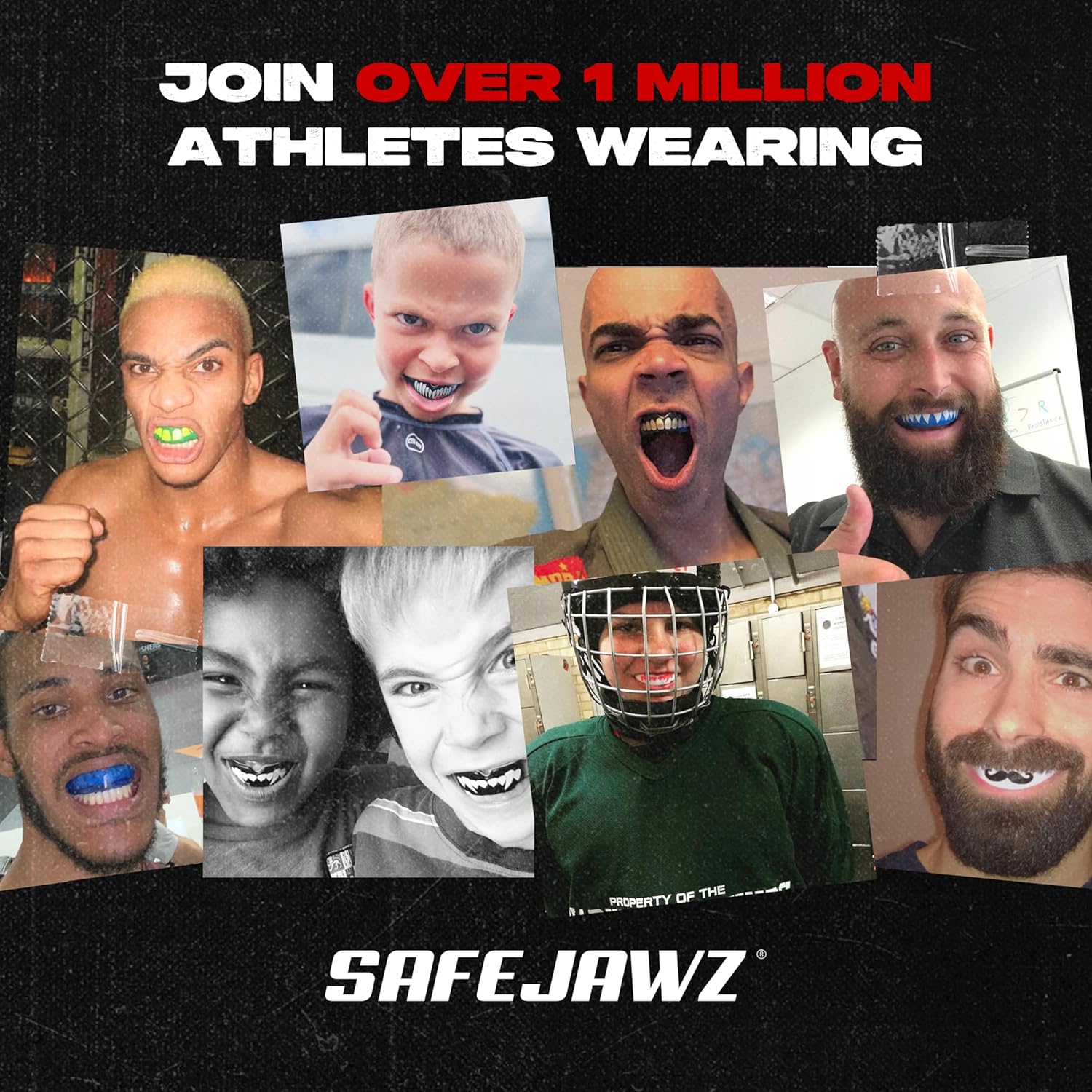 SAFEJAWZ Mouth Guard - Remoldable Upper & Lower Protection for Braces | Ideal for Contact Sports (Transparent)