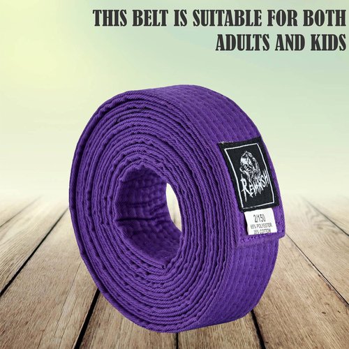 Fadi Sports Revansh Martial Arts Belt - Uniform Rank Belt for Karate, Judo, Aikido, Taekwondo - Unisex, for Kids Adults (Purple, 4)