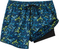 FT FENTENG Boys Swim Trunks - Quick Dry 2-in-1 Beach Shorts with Compression Liner | Sizes 4-17 Years