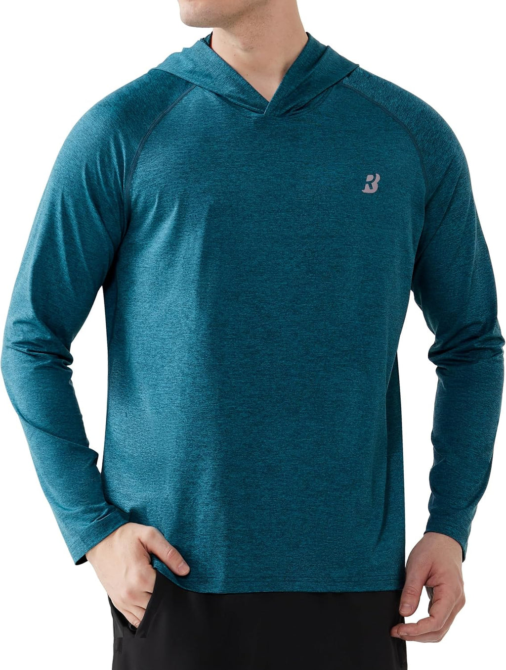 Roadbox Men's Fishing Shirt - UPF 50+ Long Sleeve UV Protection Hoodie | Quick-Dry Swim Rash Guard